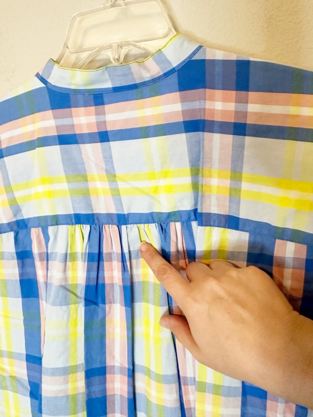 Style &Co Pink Yellow and Blue Plaid Shirtdress w/buttons Shortsleeve - LP - Picture 8 of 10